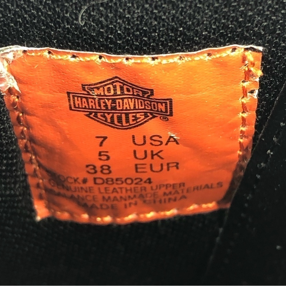 Harley Davidson Womens Black Leather Ankle Boots Size 7 D85024 - Picture 7 of 7
